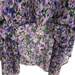cha cha vente  Size M Women's Floral Sheer Cover Up Tunic Hi Lo Poncho Caftan Photo 2