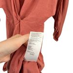 Anthropologie  Puff Sleeve Wrap Mini Dress Linen Blend Rose Pink Womens Size 8 Photo 6