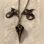 Unique bird skull dragon necklace, one of the kind Photo 8