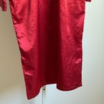 Kathryn sz S Red Satin Long Nightgown Robe Embroidered Pocket Luxury Photo 6