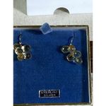 VTG Faceted CLuster Multiple Citrine Stones Sterling Silver Dangling Earrings Yellow Photo 2