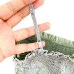 Aritzia Wilfred Size XXS Catamaran Ruffle Mini Dress Silver Sage Green Coquette Photo 4