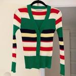Anthropologie  Eugenia Striped Cardigan in Kelly Green Size 6 Retail $98 Photo 8