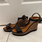 Lanvin Black and Tan Wedge Sandals Size 6 Photo 5