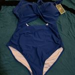 One Piece Swimsuit Women 2024 Sexy Tummy Control Swimsuits Cutout Blue Size XL Photo 4