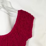 Free People XS Crop Top Cropped Smocked Raspberry Hot Pink Short Sleeve Y2K 1479 Photo 3