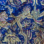 Jones New York Vintage 90s Classic Rayon Midi Skirt Blue Yellow Paisley Print 12 Photo 3