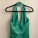Liv Foster Foiled Satin Green Halter Dress 6 Photo 5