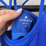 Athleta Strappy Cobalt Blue Mesh Energize Built-In Bra Tank Yoga Activewear Photo 2