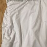 B74 New Womens Rhinestones Ruched Dress White Size Small Photo 4