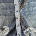 American Eagle Outfitters Blue Jean Shorts with Pink Floral Embroidery Size 8 Photo 5