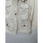 Ruby Rd Cream Ivory Cream Button Down Denim Jacket Embelished Women 18W NWT Photo 2