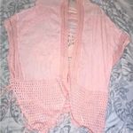 Forgotten Grace  Crochet Cardigan Size XL Kimono Vest Duster Topper Dusty Peach Photo 8