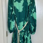 Alexis  for Target Green Print Long Sleeve Rope Belt Tiered Dress Size XS Photo 2