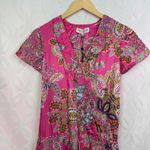 Hale Bob  Pink SIlk Floral Paisley Ruffle Double Breasted Romper‎ Size XS NWT Photo 5