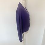 CAbi Sunday Violet Purple Cropped Ribbed Knit Button Cardigan Style 5834 Size L Photo 11