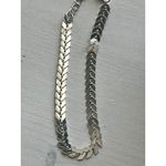 Silver Tone Chevron Chain anklet Adjustable Lobster Clasp Women's Jewelry Photo 2
