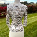 MSK V Neck Foil Knit Faux Wrap top size small Gray Photo 12