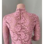 Ganni  Lace stretch TOP PINK Floral Size 34 Long Sleeve Turtleneck Blouse #101 Photo 8