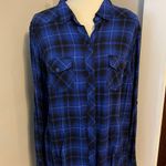 Torrid Blue Flannel Button Down Photo 0