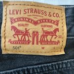 Levi's  Premium Shorts Womens Black Denim Cut Off Pockets Flat Front Button Fly Photo 1