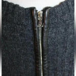Milly Vintage Dark Grey Black Virgin Wool Sweater Knit Dress Zipper Back Size S Photo 4