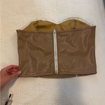Cider  Brown Faux Leather Bustier Skirt Photo 1