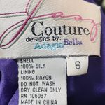 Vintage 90s Y2k Silk Beaded Sequin Gown Halter Neck Low Back Formal Prom Purple Size XS Photo 16