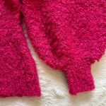 C/MEO COLLECTIVE Sweater Coco Knit Balloon Sleeve V-neck Wool Blend Hot Pink XS Photo 7