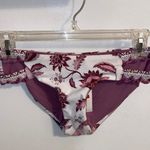 Becca NWT $58 Tahiti Purple Split Tab Floral Lined Hipster Bikini Bottom XS Photo 2