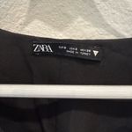 ZARA Black Metallic Ruched Shoulder Pad Mini Dress Women’s Small Photo 3