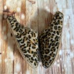 Francesca's Francesca’s indigo rd. Tekle Leopard Print Faux Fur Scuff Slippers Size 8 Photo 3