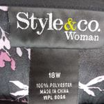 Style & Co Style Co. 18W Black Pink All Over Floral Top  Plus Photo 3