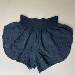 Free People  Shorts Womens Small Navy Blue Floral Embroidered Pull On 2” Boho Photo 7