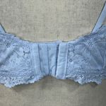 Aerie X-Large Lace Bralette Bra Floral Lightly Lined Adjustable Stretch Lt Blue Photo 6