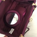 Structured Maroon Purple Shimmer Thread Structured Clutch Bag Photo 9