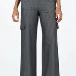 Princess Polly Women’s Gray Pinstripe Cargo Wide Leg Trousers Size 4 Photo 0