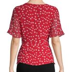 Lea & Viola Lea &‎ Viola Polka-Dot Wrap Blouse - Polka Dot - Red Multi Photo 1