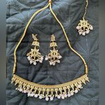 Indian Pakistani Gold and Pink Jewelry Set Photo 0