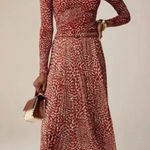 J.Crew 💕💕 Gwyneth Pleated Skirt Chiffon ~ Vintage Red Strawberry Print Large Photo 0