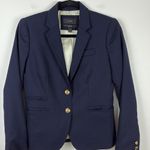 J.Crew  Schoolboy Blazer Navy Blue Women's Size 0 Academic Business Preppy Wool Photo 2