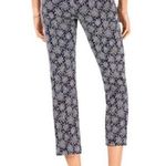 Michael Kors Michael Pant XS NWT Cropped Ankle Stretch Knit Floral Navy blue Photo 7