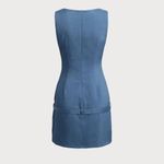 Rihoas Blue Boat Neck Belted Mini Dress Photo 5