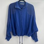 Alexander Wang T By  Blue Boho Zip Up Bomber Jacket Size Small Photo 0