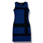 Anatomie Retro Colorblock Fleece Lined Sleeveless Sheath‎ Dress Blue Black XS Photo 13