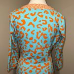 J. McLaughlin Blythe Faux Wrap Dress Leopard Greek Key Turquoise Orange Size S Photo 5