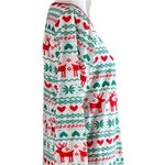 Christmas Pajama Set Jogger Pant Top Reindeer Green Red White Women Size Large Photo 7