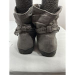 Womans Arizona Jeans Kansas Ankle Boots 6.5 M Gray Pull On Strappy Flat Heel Photo 4