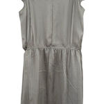 Sundance  Womens Sophia 100% Silk Grey Dress Pleated VNeck Drawstring Waist Large Photo 0