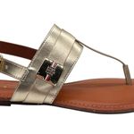 Tommy Hilfiger Thong Sandals Womens 10M Gold Buckle Detail Summer Shoes Photo 2